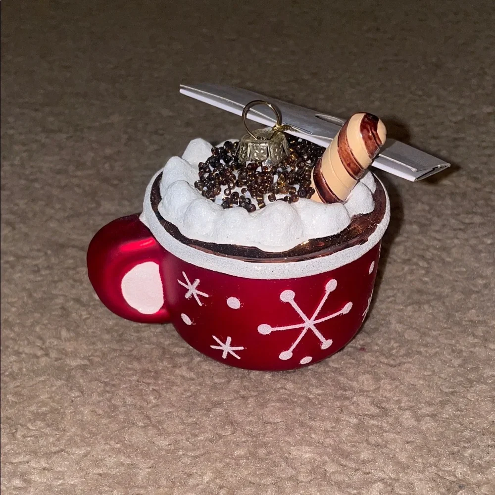 Target Red and White Hot Cocoa Cup Ornament with Candy Cane